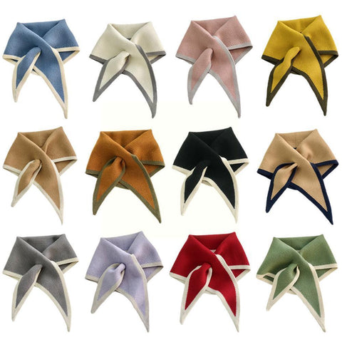 Woolen Knit Elastic Bow Warm Scarf-WF01189-Veeddydropshipping