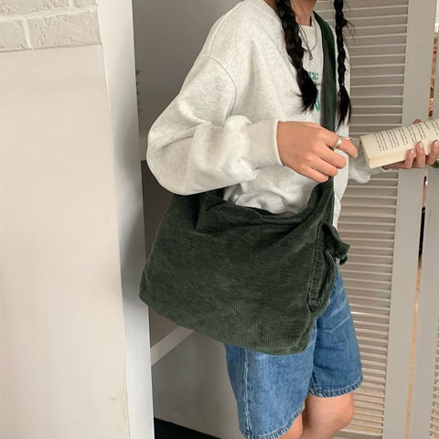 Fashion Solid Color Shoulder Bag with Side Pocket Girl Autumn-BS00416-Veeddydropshipping