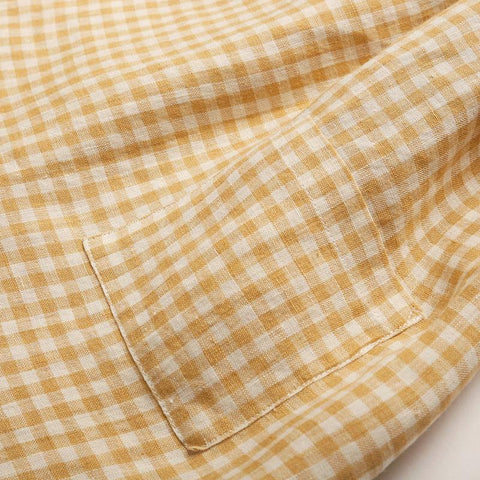 Girl&#39;s Classic Yellow Plaid Straps Dress With Pockets-TB00893-Veeddydropshipping