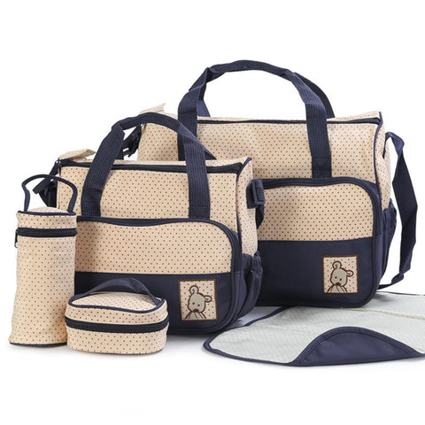 5Pcs/Set Baby Care Diaper Bag Multifunctional Diaper Bags Large Capacity-TB00220-Veeddydropshipping