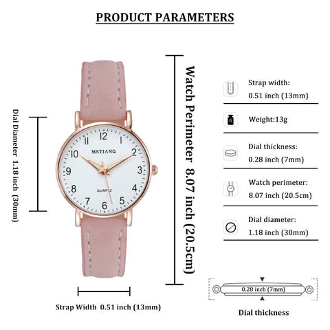 Fashion Casual Leather Watches Simple Ladies Quartz Clock-JW00887-Veeddydropshipping