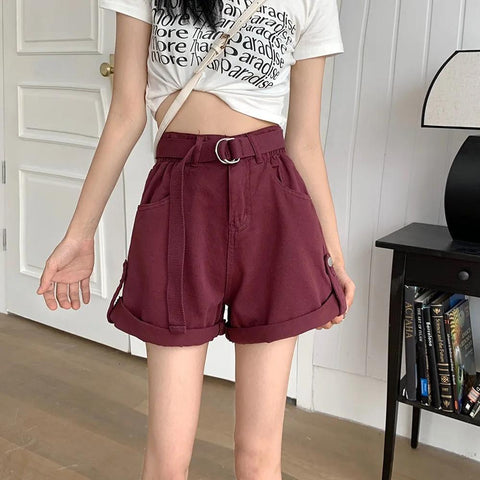 Vintage Cargo Jeans Women Shorts-WF00639-Veeddydropshipping