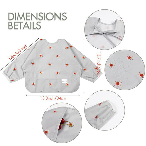New Style Baby Stuff Toddler Waterproof Long Sleeve Art Smock Feeding Bib-TB00309-Veeddydropshipping