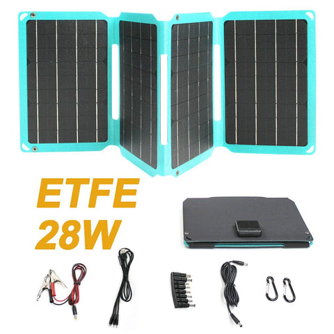 Upgraded 28W 21W 14W Portable Solar Panel Charger Double USB 5V 18V DC Camping-PA00092-Veeddydropshipping