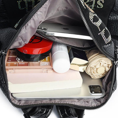 Backpack Fashion Trend Teenage Large Capacity School Bag Diamond-BS00018-Veeddydropshipping