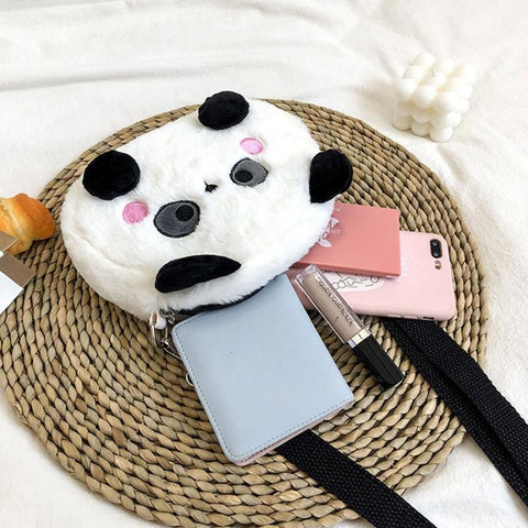 Cartoon Panda Cross Body Messenger Bag Plush Handbag Gift for-BS00300-Veeddydropshipping