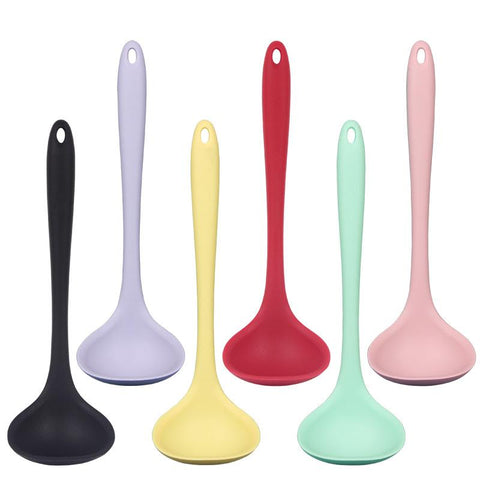 Silcone Soup Spoon Long Handle Ladle Pot-HA01325-Veeddydropshipping