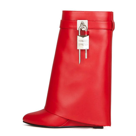 with Slope Heel Leather Surface Thick Sole High Heel-BS00922-Veeddydropshipping