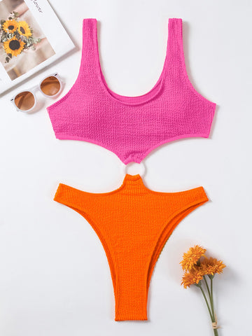 Sexy Women One Piece Swimsuit 2023 Textured Female Swimwear High -OS00024-Veeddydropshipping