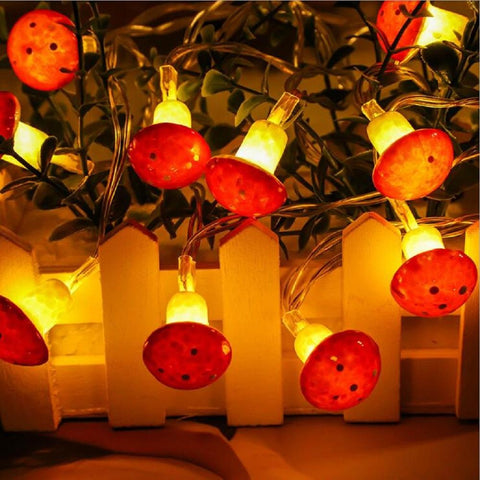 Mushroom String Lights USB Battery Powered Warm White Garden Garland-TI00922-Veeddydropshipping