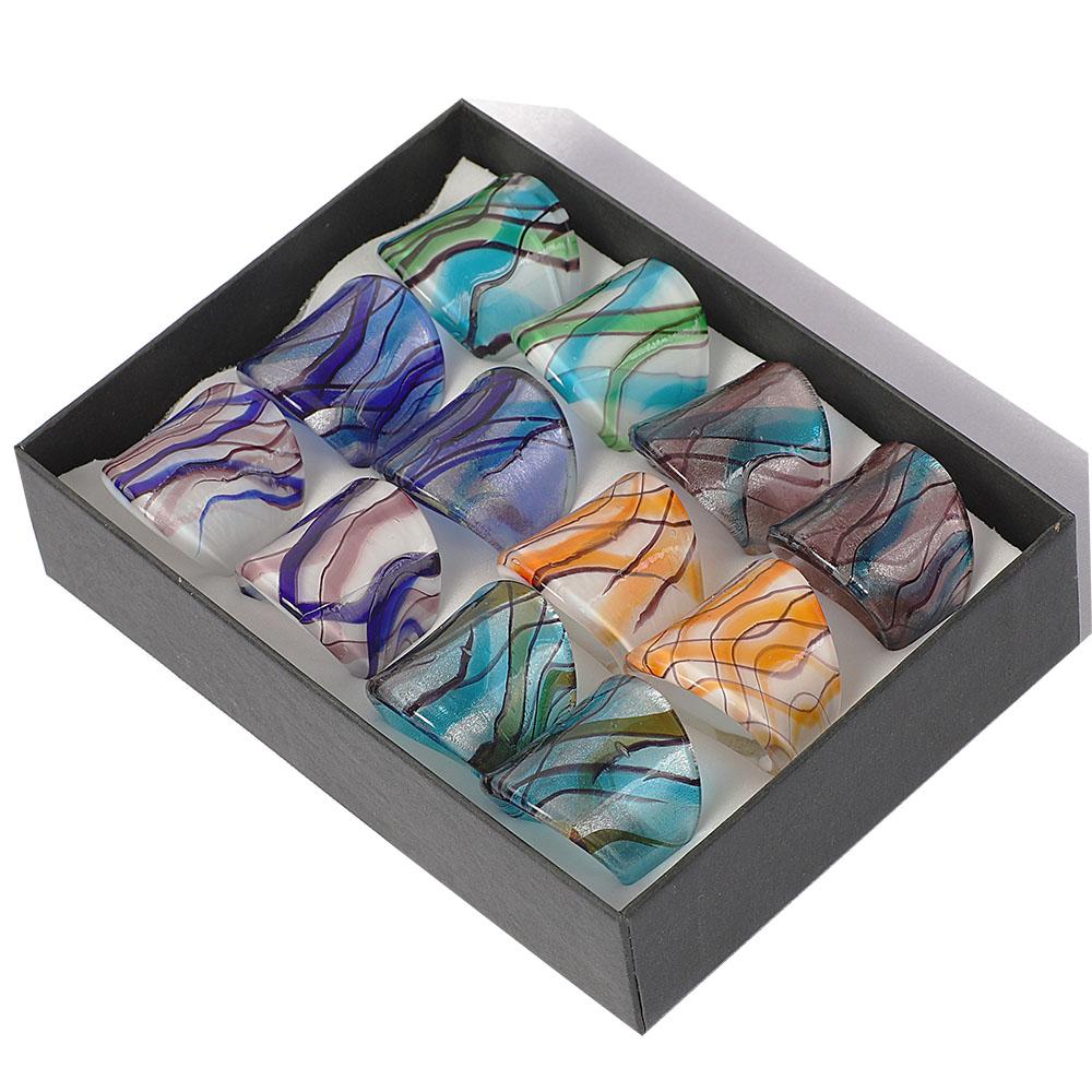 12Pcs Style Glass Ring Valentine Fashion Jewelry -JW00418-Veeddydropshipping