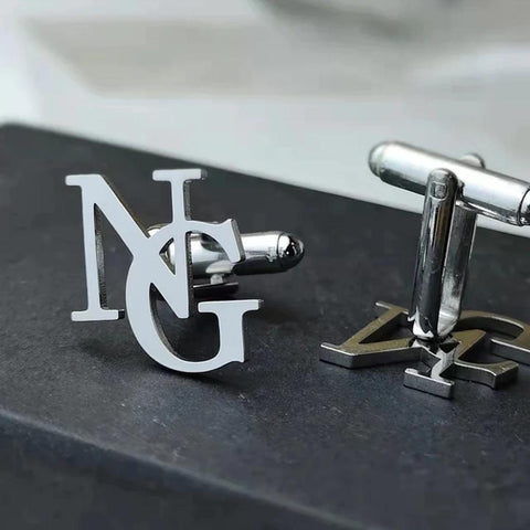 Stainless Steel Mens 2-3 Name Initials Cufflinks Fashion Customized-JW01301-Veeddydropshipping