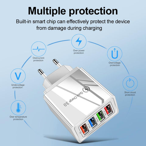 USB Charger Quick Charge 3.0 EU/US Plug For Phone Adapter for iPhone 14 Pro Max-PA00014-Veeddydropshipping