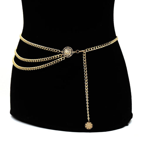 Tassel Coin Pendant Harness Belly Chains for Women Waistbands Body Jewelry-JW01379-Veeddydropshipping