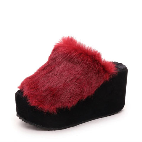 Slippers Female Wedge 9cm High-heels Shoes Outside Wear-BS01185-Veeddydropshipping