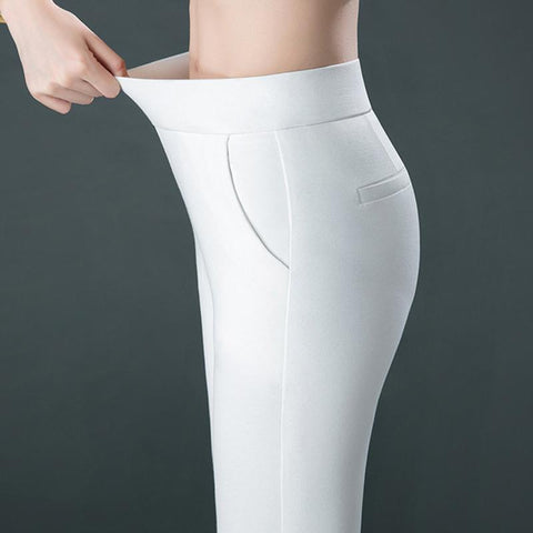 Women Elasticity Bell Bottom Pants High Waist Flare Pants-WF00485-Veeddydropshipping