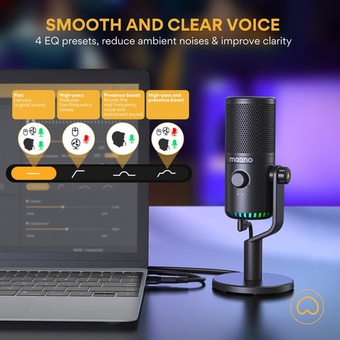 USB Gaming Microphone With Type C Adapter For Phone PC Breath Light -CE01071-Veeddydropshipping