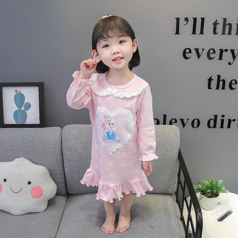 Girls Frozen Pajamas Kids Anna Elsa Cartoon Long Sleeve Clothing-TB01048-Veeddydropshipping