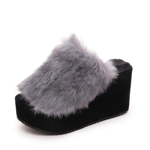 Slippers Female Wedge 9cm High-heels Shoes Outside Wear-BS01185-Veeddydropshipping