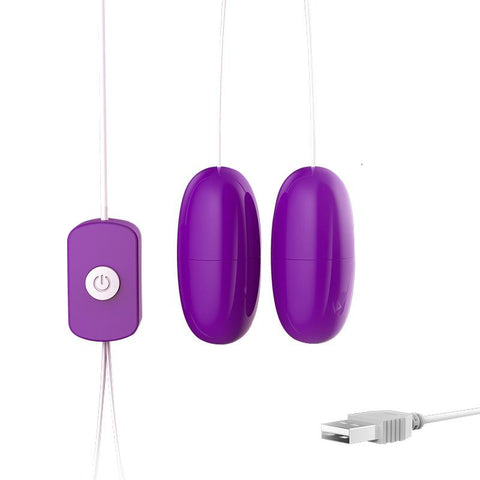 USB double jump egg vibrator fun toy female mute strong vibration jump egg -BH01239-Veeddydropshipping
