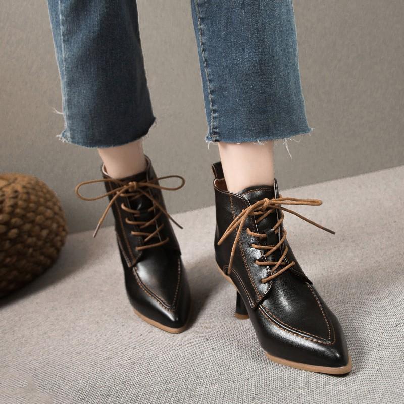 Lace Up Boots Sexy Pointed High Heels Autumn Winter-BS01044-Veeddydropshipping