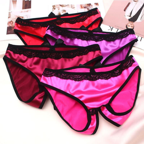 Women Sexy Silk Low-rise Underwear Briefs-WF00831-Veeddydropshipping