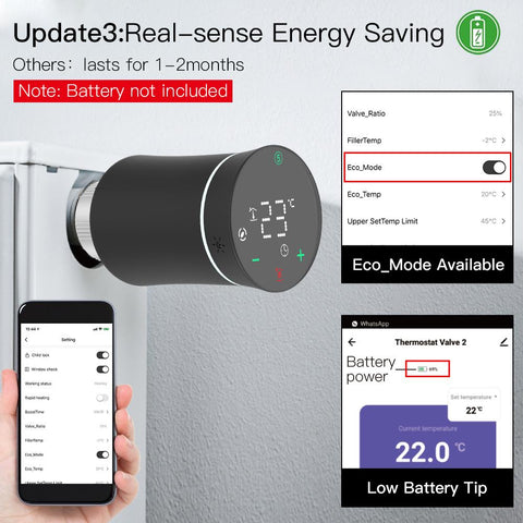 MOES Tuya ZigBee3.0 New Radiator Actuator Valve Smart Programmable-TI01120-Veeddydropshipping