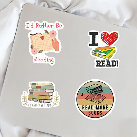 10/50PCS Reading Book Day Student Stickers Vintage For DIY Kids-TB01655-Veeddydropshipping