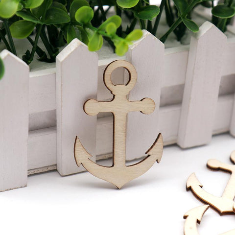 Anchor Rudder Shape Hollow Wooden Ornament-HA00626-Veeddydropshipping