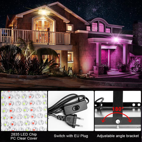 220V LED Floodlight Outdoor 100W 50W Waterproof 2835 RGB Warm Cold-TI00887-Veeddydropshipping