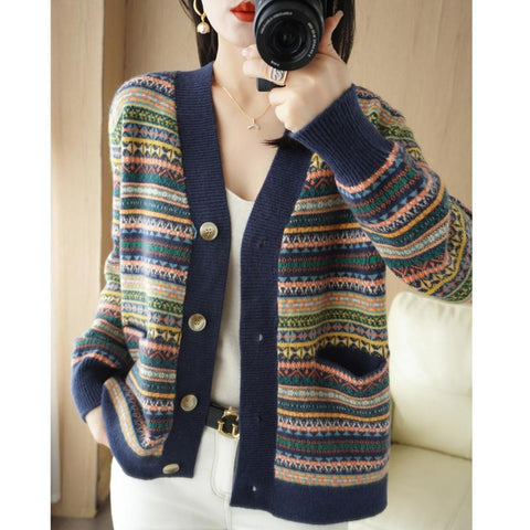 Woolen Sweater Knitted Cardigan Women Sweater-Veeddydropshipping