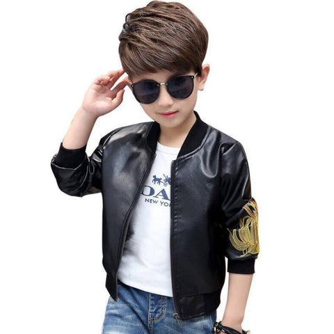 Spring Autumn Children Boys Girls leather jacketJacket 2021 New Fashion-TB01021-Veeddydropshipping