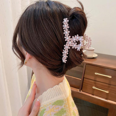 Pearls Hair Claws For Women Girls Elegant Flower -JW00496-Veeddydropshipping