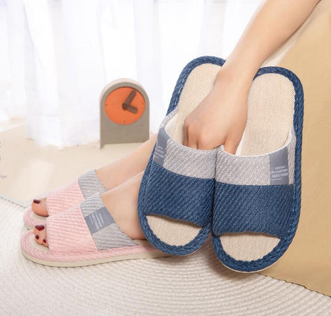 Flat Shoes Comfort Anti-slip Home Linen Slipper Unisex-BS01117-Veeddydropshipping