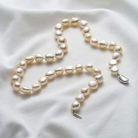 Baroque Pearl Necklace for Women with Sterling Silver Clasp-JW00051-Veeddydropshipping