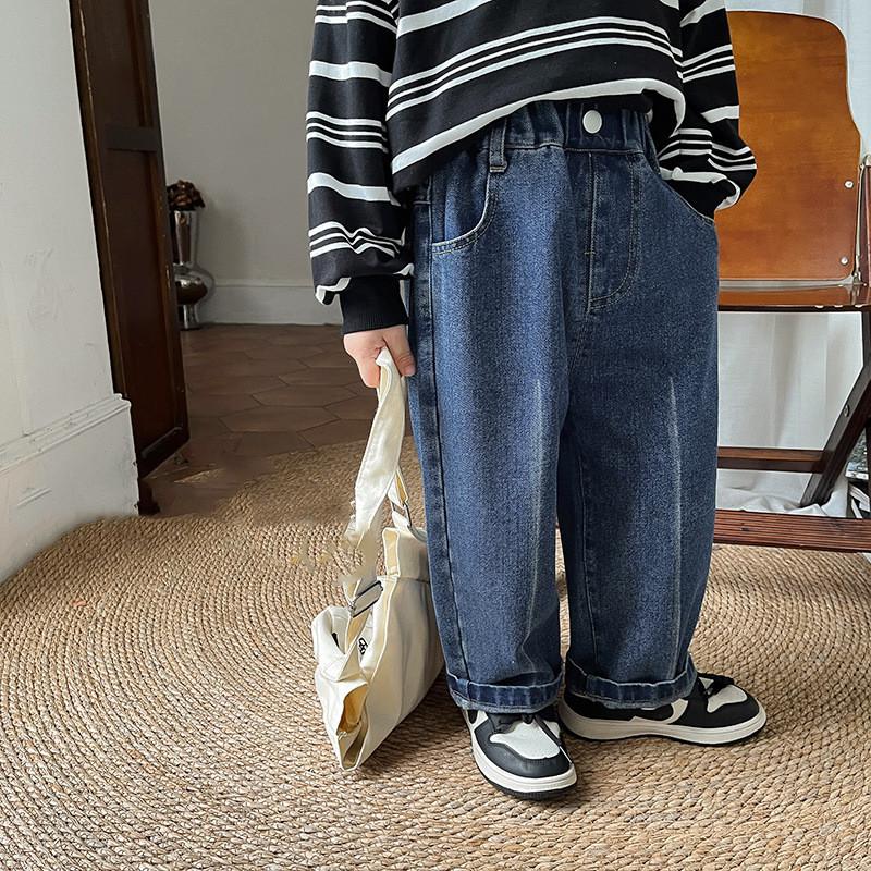 Boys fashion white line straight Jeans 2-7 Years Children loose all-match-TB01251-Veeddydropshipping