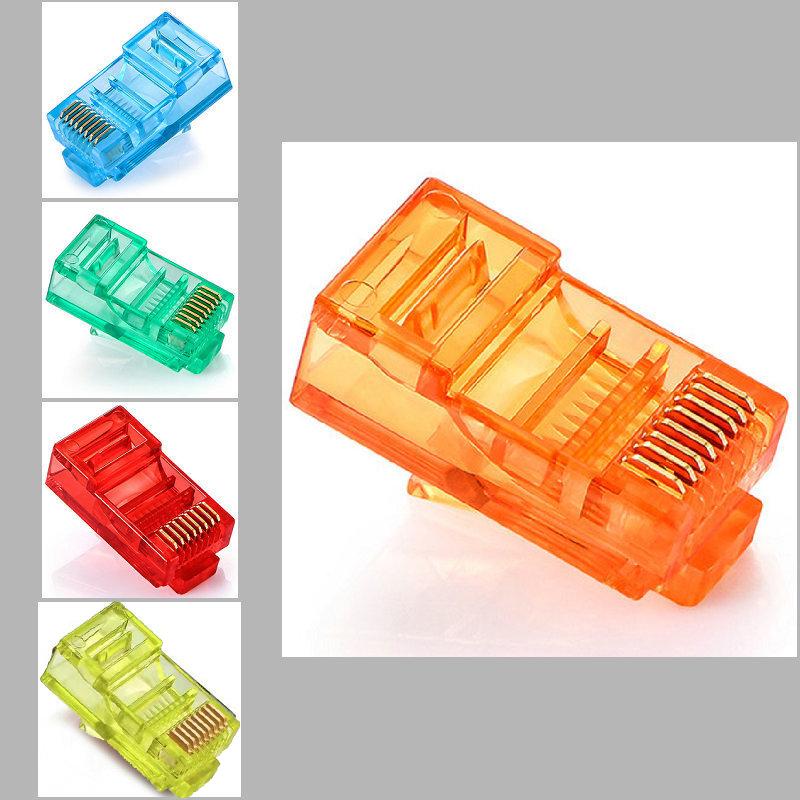 100PCS RJ45 Ethernet Cables Module Plug Network Connector RJ-45 Crystal Heads Cat5-CE00136-Veeddydropshipping