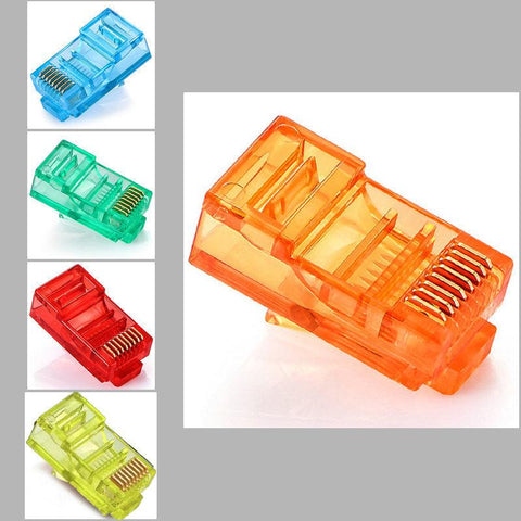 100PCS RJ45 Ethernet Cables Module Plug Network Connector RJ-45 Crystal Heads Cat5-CE00136-Veeddydropshipping