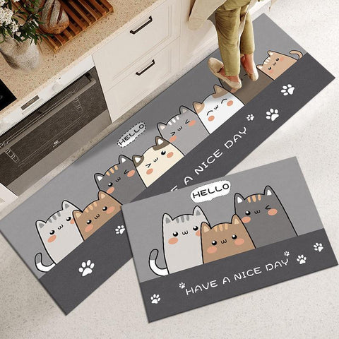 Kitchen Floor Mat Washable Non-Slip Bedroom Carpet-HA00474-Veeddydropshipping