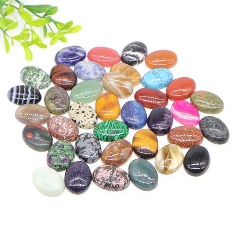 Cabochon Natural Stone Healing Crystal  Spacers Beads-JW01482-Veeddydropshipping