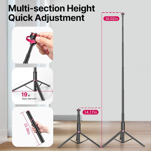 MT-54 Metal Portable Light Stand with Phone Holder Mount Tripod Monopod -CE00335-Veeddydropshipping