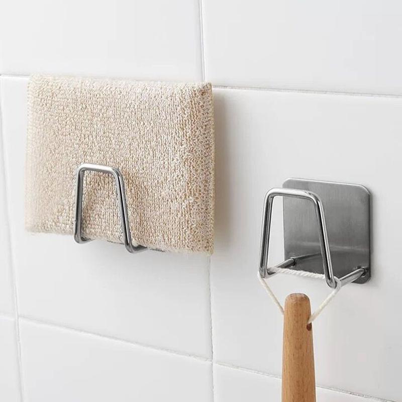 Adhesive Stainless Steel Sponge Holder-HA00856-Veeddydropshipping
