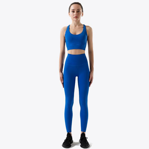 Nylon Yoga Clothing Gym Fitness Leggings Sports Bra Short Sets High Waist Elastic-OS00841-Veeddydropshipping