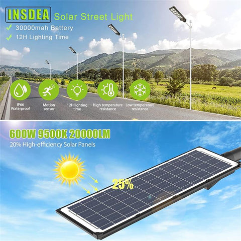 400W Solar Street Light Outdoor 520LED 20000 Lumens Super-TI00819-Veeddydropshipping