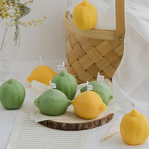 3D Aromatherapy Candle Lemon Shape Cheese Soybean Candle-HA00363-Veeddydropshipping