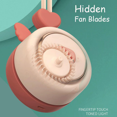 Mini Bladeless Fan Neck Band Hands Free Cute Pet Hanging Rope Portable -CE00693-Veeddydropshipping