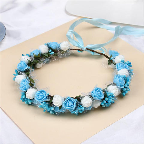 Artificial Rose Wedding Flower Bridesmaid Head Hand Ring-HA00758-Veeddydropshipping