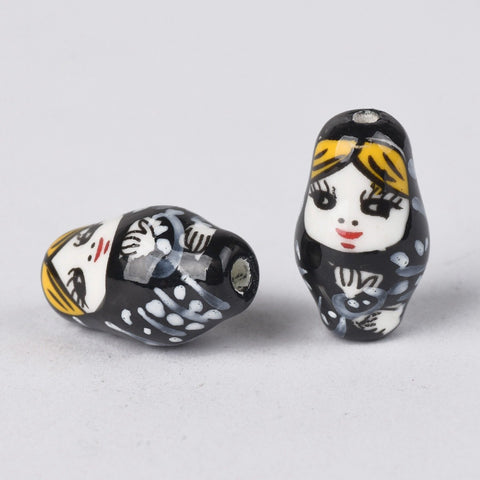 Russian Doll Shape Patterns Ceramic Porcelain Loose Beads-JW01489-Veeddydropshipping