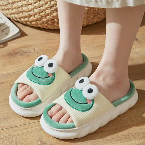 Linen Slippers Women Summer Breathable Platform-BS01302-Veeddydropshipping