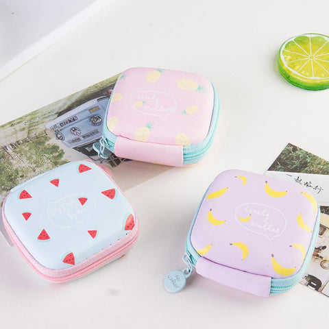Portable Mini Color Cute Girl Cosmetics Jewelry Key Coin Purse Round Zipper Wallet-PA00925-Veeddydropshipping